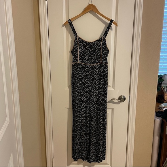 Madewell Wide-Leg Floral Button Front Jumpsuit Playground Posies Black Size 4 - Picture 7 of 16